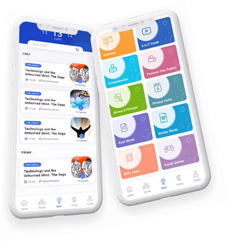 Vocab24 app on Android and iPhone