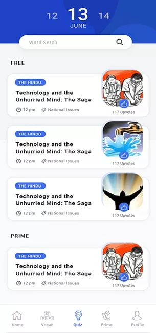 Vocab24 app home screen