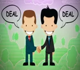 <strong style = â€œfont-size:14px;color:redâ€>Negotiate (v) </strong> - Obtain or bring about by discussion. <strong> (बातचीत करना/सुलझाना) </strong>