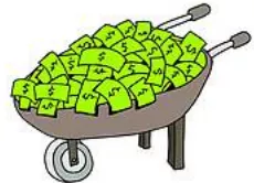 Wad - A bundle or roll of paper or banknotes.