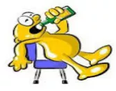 Reveler  - A person who is celebrating with other people in usually a wild and noisy way.