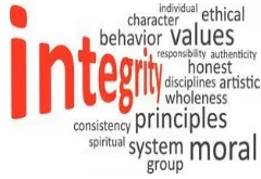 Integrity - The quality of being honest and having strong moral principles/moral soundness.