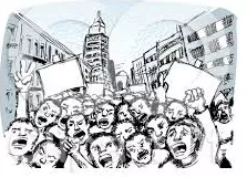 Turmoil - A state of great disturbance, confusion, or uncertainty.