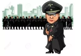 Fascist - An advocate or follower of the political philosophy or system of fascism.( Fascism - an authoritarian and nationalistic right-wing system of government and social organization.)