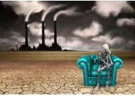 Dystopian - Relating to or denoting an imagined place or state in which everything is unpleasant or bad, typically a totalitarian or environmentally degraded one.