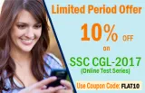 Get 10% additional discount on ssc cgl 2017 online test series start @ 399   only 