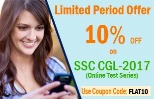 Get 10% additional discount on ssc cgl 2017 online test series start @ 399   only 