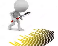Sift  - Examine (something) thoroughly so as to isolate that which is most important.