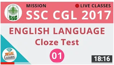 Mission ssc cgl 2017 | english language # cloze test  part   1 | day 1 
