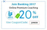 Join online premium coaching for bank po   clerk 2017 use coupon code june 20 & get  20% off