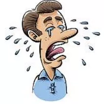 Wailing  - A prolonged high-pitched cry of pain, grief, or anger
