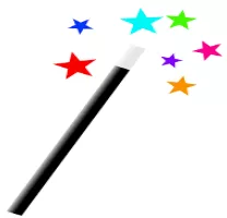 Wand  - A long, thin stick or rod