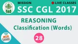 Live class  reasoning classification  words   join now
