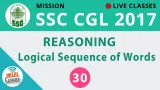 Live class  reasoning  logical sequence of words  join now