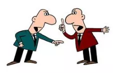 Run in - (A disagreement or fight, especially with someone in an official position.)