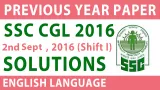 Ssc cgl english solved paper 2016 in hindi  2 sept shift i   ssc cgl previous year question paper