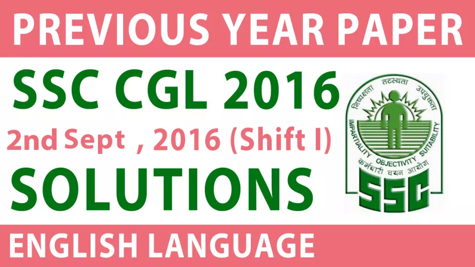 Ssc cgl english solved paper 2016 in hindi  2 sept shift i   ssc cgl previous year question paper