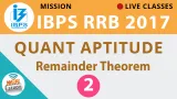 Live class  quant remainder theorem   live nowi