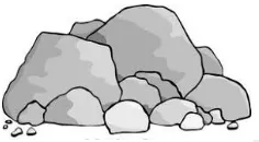 Rubble  - (Waste or rough fragments of stone, brick, concrete, etc.)