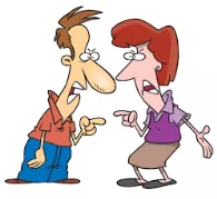 Bicker  - (Arguing about petty and trivial matters.)