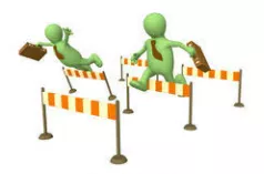 Vie  - (Compete eagerly with someone in order to do or achieve something)