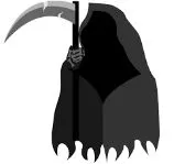 Grim  - (very serious or gloomy.)