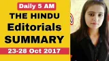 The hindu editorial summary 23 28 oct 2017 