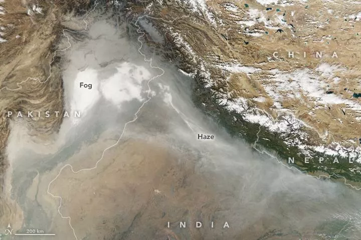 Haze over the indo gangetic plain