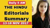 The hindu editorial summary 13 18 nov 2017  