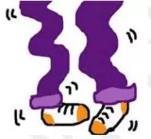 Wobbly  - (Tending to move unsteadily from side to side.)