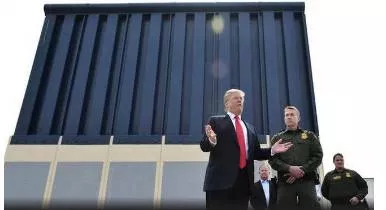Trump inspects border wall prototypes  denounces california