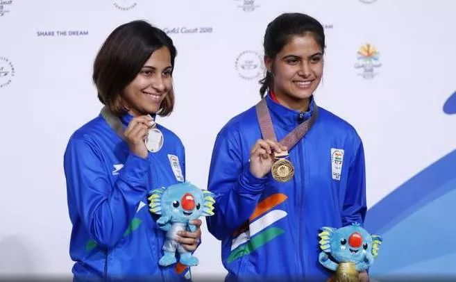 16 year old manu bhaker claims 10m pistol gold at cwg