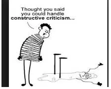 Critique  - A judgement of a situation, work or ideas of a person especially a negative one.