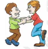 Tussle  - (A vigorous struggle or scuffle, typically in order to obtain or achieve something)