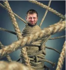 Tied one up in knots  - To confuse someone.