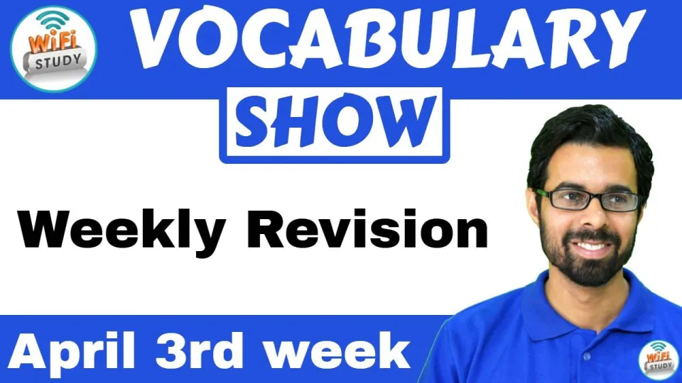 Vocab weekly revision video