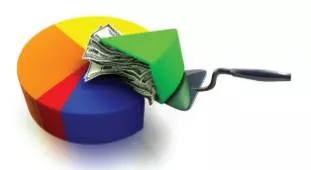 A share of the pie  - A share of something such as money, profits etc.