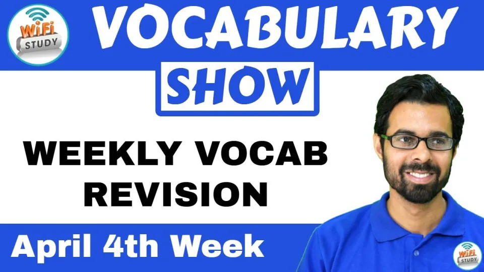 Vocab weekly revision video