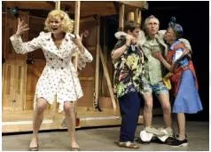 Farce  - An event or situation that is absurd, ridiculous or disorganized:
