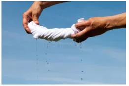 Wring  - To squeeze or twist especially so as to make dry or to extract moisture or liquid.