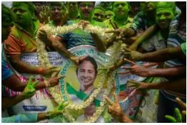Victory amid violence  on west bengal panchayat elections 