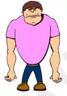 Oafish  - Rough or clumsy and unintelligent.
