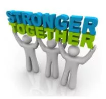 Synergy  - The combining of different groups, processes, objects, or people to increase success.