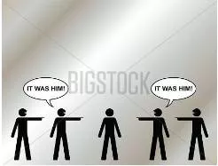 Recrimination  - Arguments between people who are blaming each other: