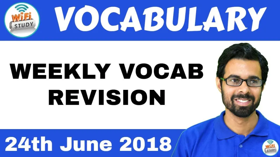 Vocab weekly revision video