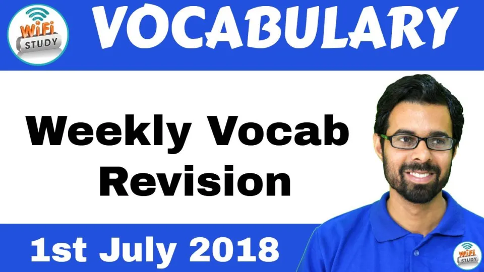 Vocab weekly revision video