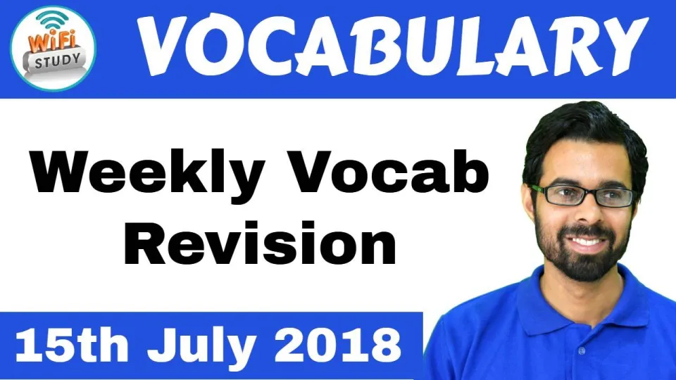 Vocab weekly revision video