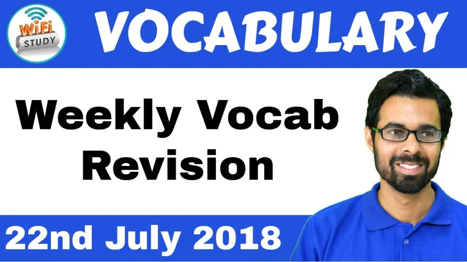 Vocab weekly revision video