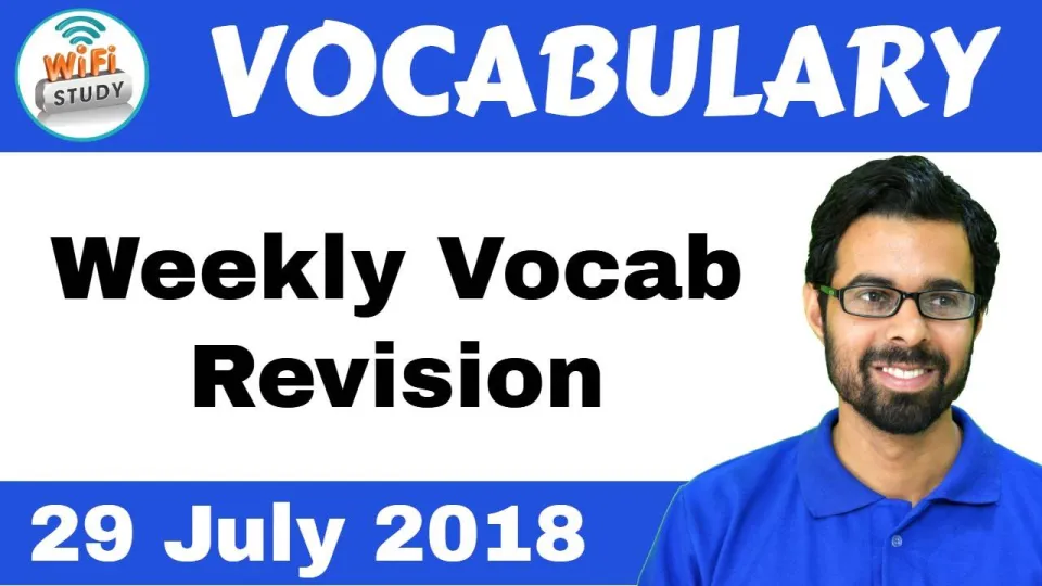 Vocab weekly revision video