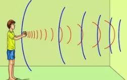 Reverberate  - (of a loud noise) be repeated several times as an echo.
